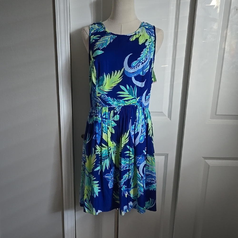 Shop Closing Lilly Pulitzer NWT Blue Tropical Print Dress